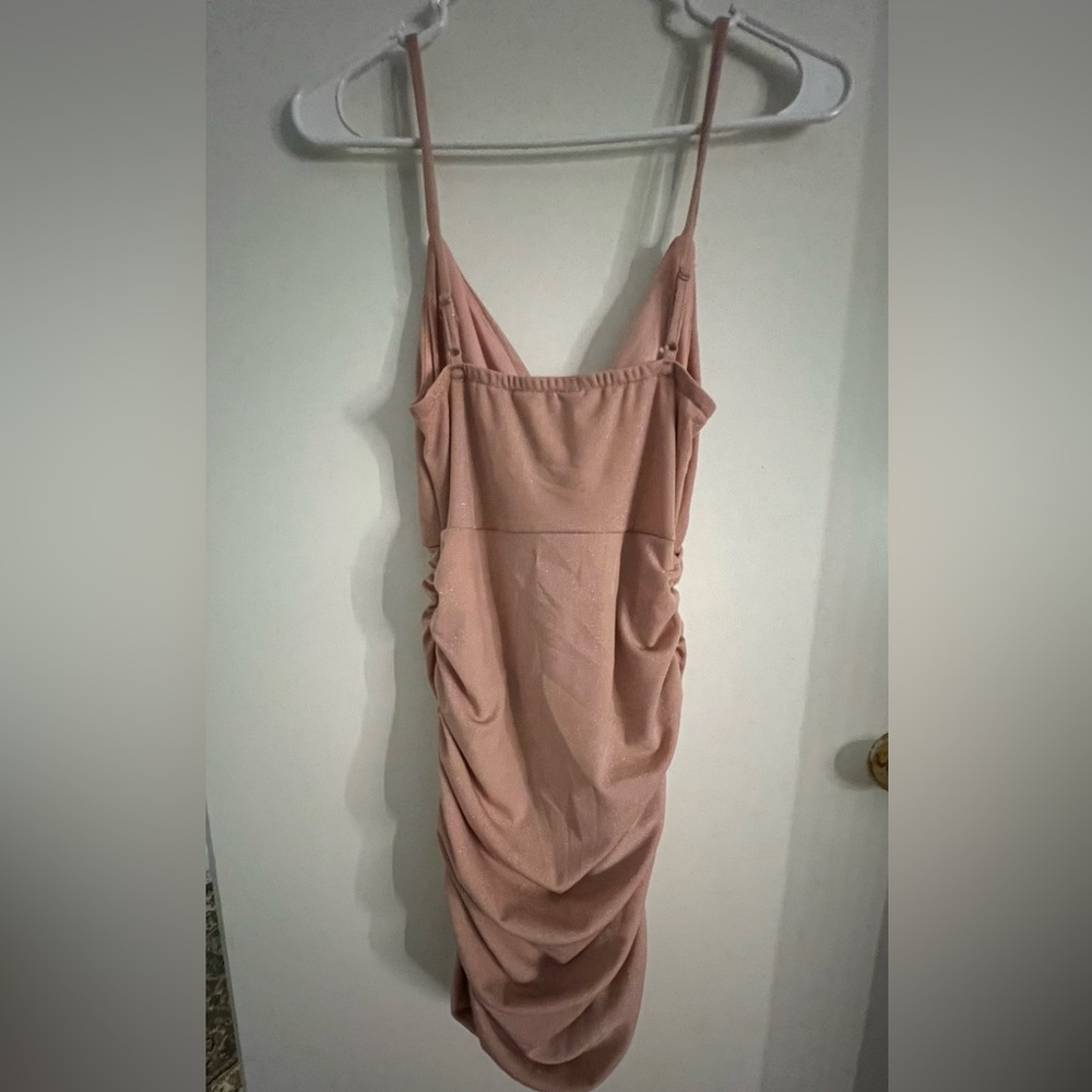 Pink Glittery Ruffled Dress